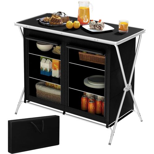 Table De Camping Pliante Avec Rangement,table D'extérieur,avec Sac De Transport,cadre En Aluminium