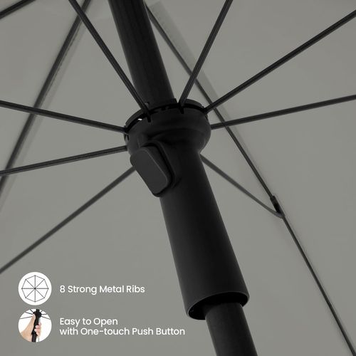 Parasol De Jardin 175cm, Fonction D'inclinaison, Anti-uv, Sac De Rangement, Gris Foncé