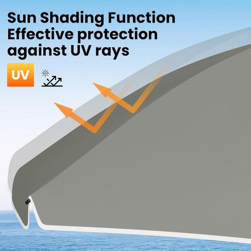 Parasol De Jardin 195cm, Fonction D'inclinaison, Anti-uv, Sac De Rangement, Gris Foncé