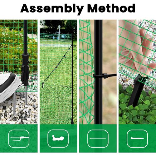 Filet De Volière 25x1,2m,filet De Protection Avec Cordes Piquets De Terre Attaches-câbles,53g/m²pe