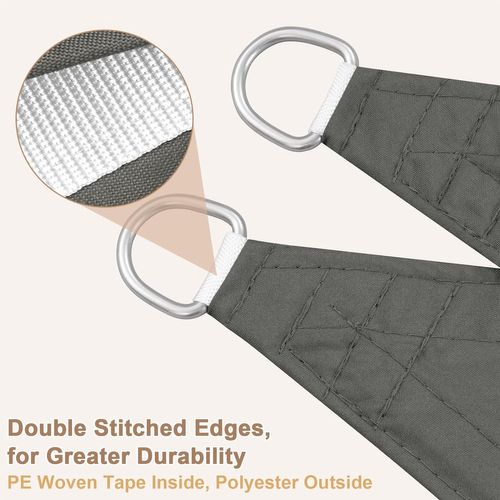 Voile D'ombrage Imperméable En Pes,polyester,toile Parasol Avec Oeillets D Et Cordes 2x4m,gris Foncé