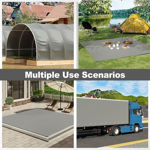 Bâche De Protection En Pe 280g/m²,4x4m,bâche Imperméable Et Résistante,avec Oeillets Muiti-usagegris