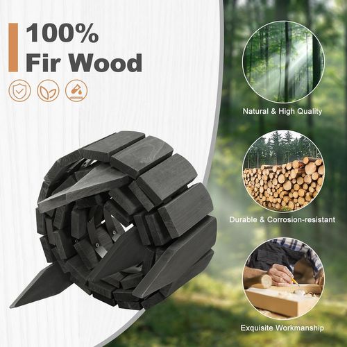 Clôture De Pelouse Extérieur En Bois,bordure De Jardin Flexible,203x45cm,anthracite