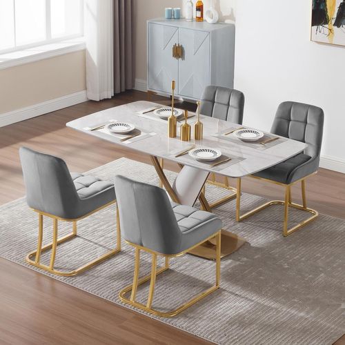 Lot De 6 Chaise Salle à Manger,chaise Cuisine Rembourrée,avec Dossier,en Forme D'arc,gris Foncé