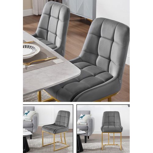 Lot De 6 Chaise Salle à Manger,chaise Cuisine Rembourrée,avec Dossier,en Forme D'arc,gris Foncé