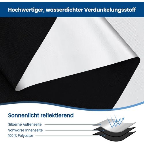 Store Occultant Sans Perçage,rideau Occultant Thermique,avec Attaches Auto-adhésives,300x145cm,noir