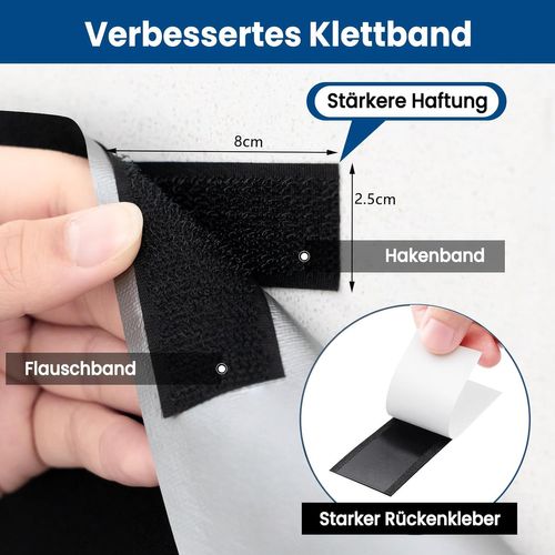 Store Occultant Sans Perçage,rideau Occultant Thermique,avec Attaches Auto-adhésives,300x145cm,noir