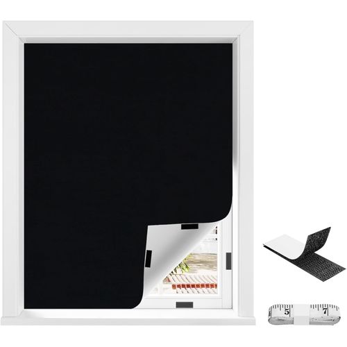 Store Occultant Sans Perçage,rideau Occultant Thermique,avec Attaches Auto-adhésives,300x145cm,noir