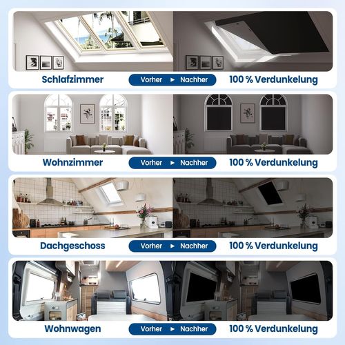 Store Occultant Sans Perçage,rideau Occultant Thermique,avec Attaches Auto-adhésives,300x145cm,noir