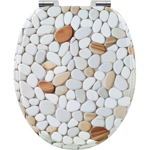 Abattant Wc,cuvette Toilette Avec Frein De Chute,charnières Réglables,montage Par Bas,en Mdf