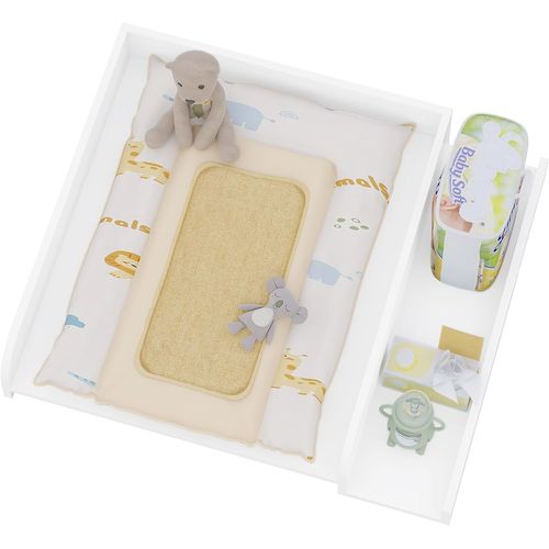 Plan à Langer Pour Machine à Laver, Planche à Langer Bébé,avec Rebord De Protection Et Étagère,Blanc