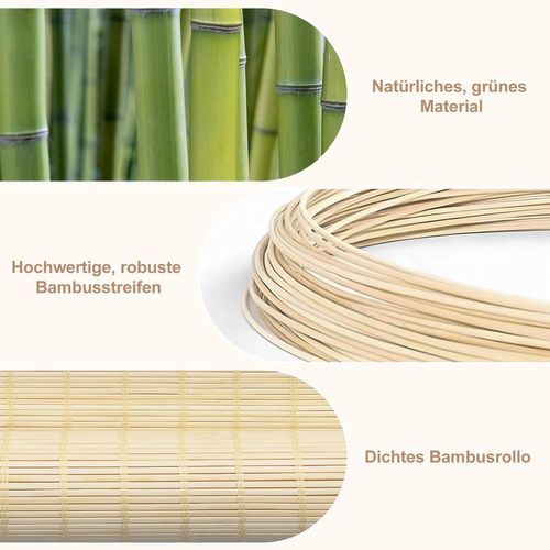Store Enrouleur Bambou,store Occultant En Bambou,protection Solaire,tirage Latéral,nature,80x160cm