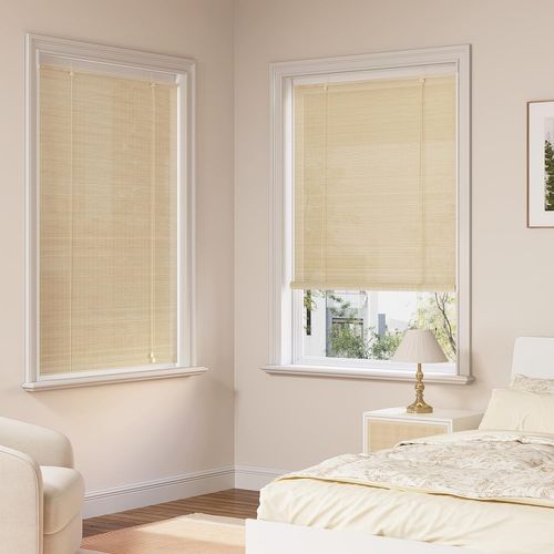 Store Enrouleur Bambou,store Occultant En Bambou,protection Solaire,tirage Latéral,nature,90x160cm