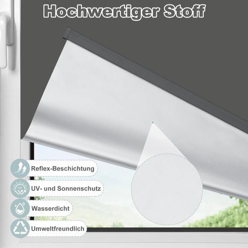 Store Enrouleur Occultant Sans Perçage,rideau Thermique à Enrouler,sans Fil,95x150cm,anthracite