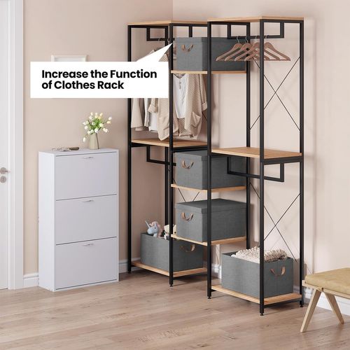 Lot De 6 Boîte De Rangement Avec Couvercle,coffre De Rangement En Tissu Non Tissé,43x33x26cm,gris