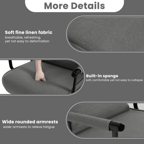 Fauteuil Lit Convertible 3 En 1, Fauteuil Salon, Avec Dossier Réglable En 5 Positions, Gris Foncé