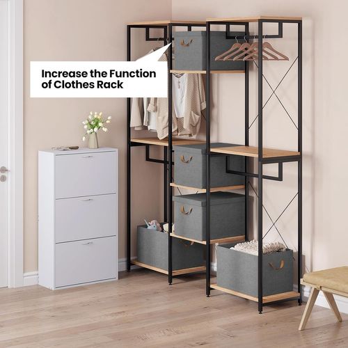 Boîtes Rangement BinWhiz Lot De 2 - 38x27x21cm Pliables Avec Couvercle Noir