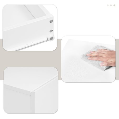 Lot De 2 Table De Chevet Suspendue Avec Tiroir, 40x30x14cm, Table De Nuit Flottante, En Bois, Blanc