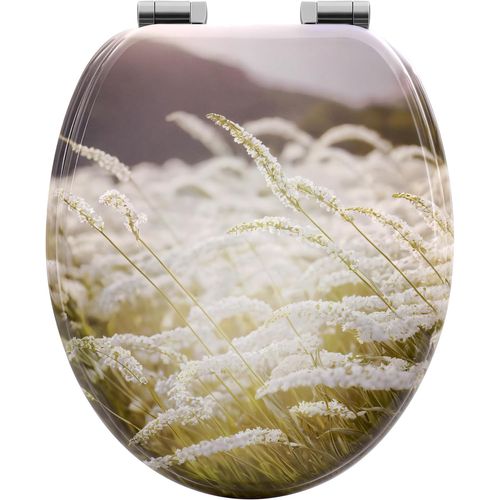 Abattant Wc Avec Frein De Chute,en Forme O,en Mdf,dégagement Rapide,montage Par Le Haut,avec Motif