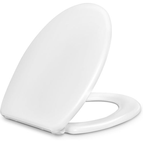Abattant Wc, Siège De Wc Avec Frein De Chute, Fermeture Douceur, En Forme De O, En Duroplast, Blanc