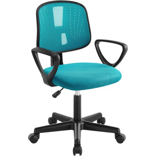 Chaise De Bureau Pour Enfants, Chaise D'ordinateur à Roulettes, Pivotante,Hauteur Réglable,Turquoise