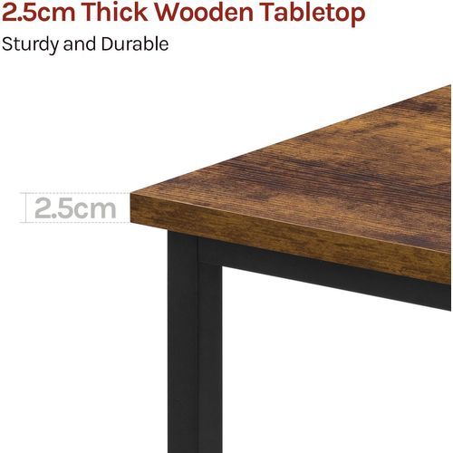 Table Bar, Table Haute Cuisine, Mange Debout, Structure En Métal, Marron Rustique + Noir