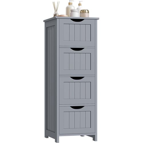 Meuble Salle De Bain, Commode 4 Tiroirs, Armoire Salle De Bain Rangement, 30x82x30cm
