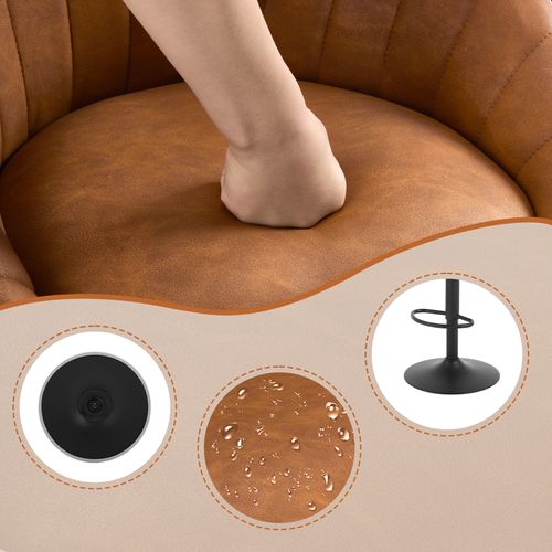 4 X Tabouret Bar, Chaise De Bar, Pivotante, Hauteur Réglable,Rembourré En Similicuir Vintage,Marron