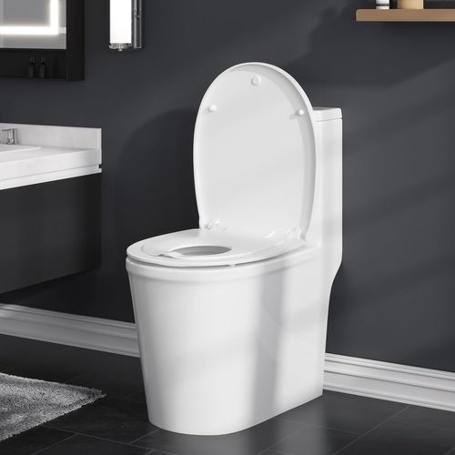 Abattant Wc Familial, Avec Siège Pour Enfant Intégré, Forme En O, Duroplast,pour Adultes Et Enfants