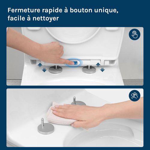 Abattant Wc Familial, Avec Siège Pour Enfant Intégré, Forme En O, Duroplast,pour Adultes Et Enfants