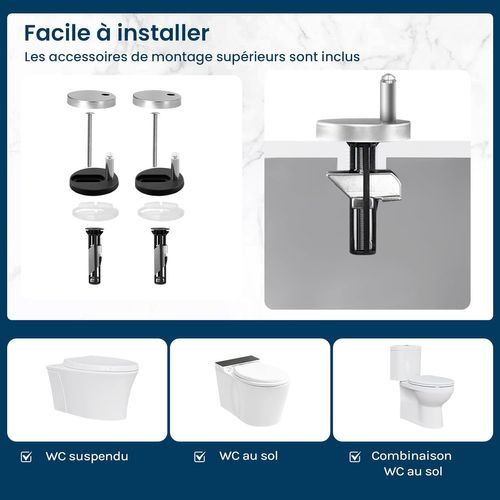 Abattant Wc Familial, Avec Siège Pour Enfant Intégré, Forme En O, Duroplast,pour Adultes Et Enfants