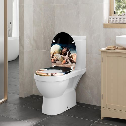 Abattant Wc Avec Frein De Chute, Dégagement Rapide, Charnières Réglables, En Plastique Duroplast