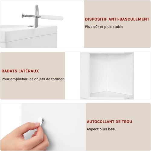 Étagère D'angle, Bibliothèque Étagère Rangement, Bibibliothèque Angle, Avec 5 Casiers Ouverts,blanc