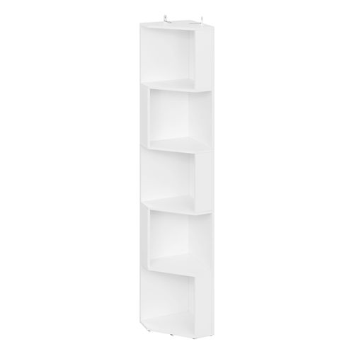 Étagère D'angle, Bibliothèque Étagère Rangement, Bibibliothèque Angle, Avec 5 Casiers Ouverts,blanc
