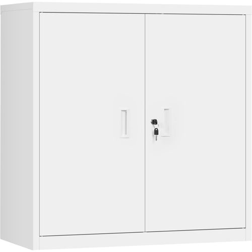 Caisson Bureau,armoire Bureau Métallique,Verrouillable,Avec Étagère Réglable,Meuble Rangement,Blanc