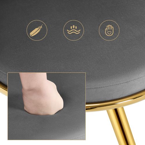 Lot De 6 Chaises Salle à Manger, Pivotante, Rembourrées En Vélours, Dossier Tissé, Gris Foncé