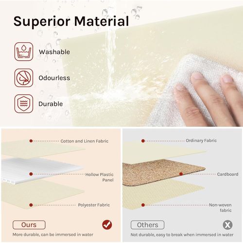 Lot De 5 Boîte De Rangement Ouverte En Tissu, Panier Rangement Pliable, Crème, 47x35x30 Cm