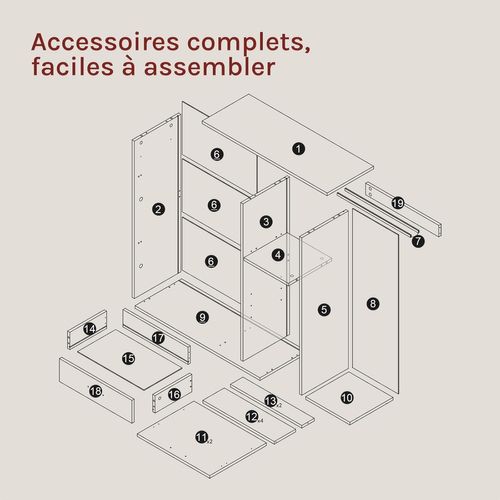 Étagère à Chaussures Avec Tiroir Et Compartiments Rabattables Et Ouverts, Blanc + Bois Naturel