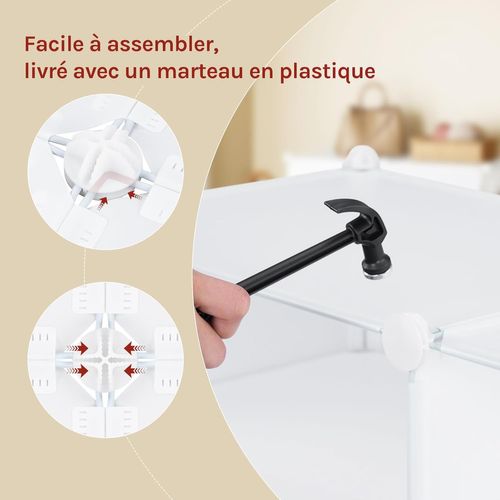 Boîte Rangement Chaussures,meuble Chaussure à 6 Compartiments,en Plastique,45x35x35cm/casier,blanc