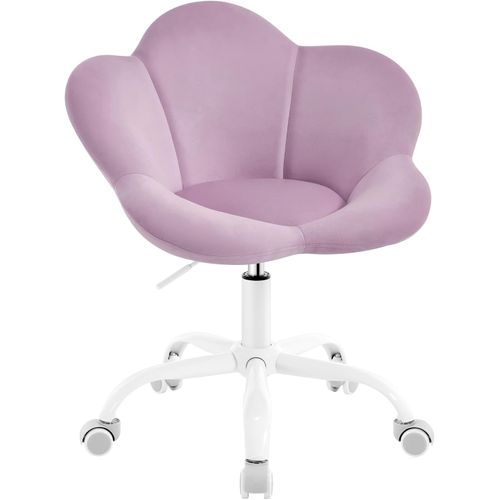 Chaise Bureau Enfant, Chaise Pivotante En Velours, Ergonomique Hauteur Réglable, Violet Clair