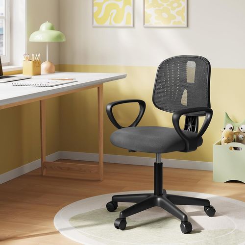 Chaise Bureau Enfant, Fauteuil Bureau Enfant, En Maille Respirante, Dossier Réglable, Gris