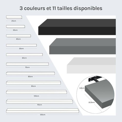 Étagère Murale, Étagère à Livres, Cd Dvd, Panneau De Bois,gris Brillant,25x22,9x3,8cm