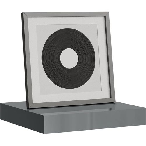Étagère Murale, Étagère à Livres, Cd Dvd, Panneau De Bois,gris Brillant,25x22,9x3,8cm