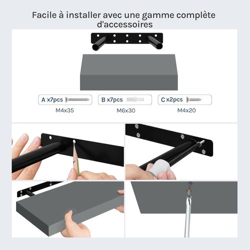 Étagère Murale, Étagère à Livres, Cd Dvd, Panneau De Bois,gris Brillant,25x22,9x3,8cm