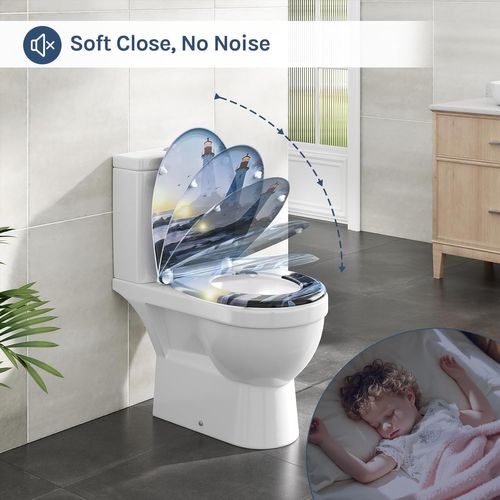 Abattant Wc Avec Frein De Chute, Dégagement Rapide, Charnières Réglables, En Plastique Duroplast