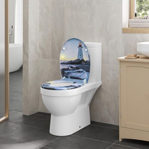 Abattant Wc Avec Frein De Chute, Dégagement Rapide, Charnières Réglables, En Plastique Duroplast