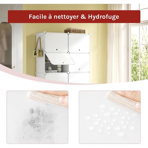 Meuble Chaussure Empilable-Rangement Chaussure Avec 10 Compartiments-40 Paires-En Plastique-Blanc