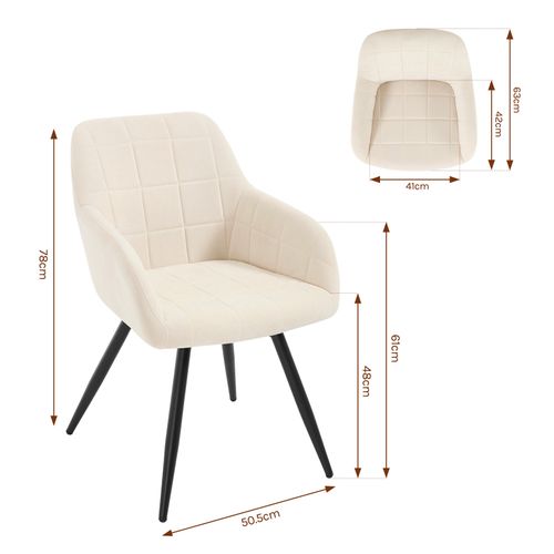 Chaise Pivotante Salle à Manger, Fauteuil Salle à Manger, Siège Rembourré En Velours, Beige