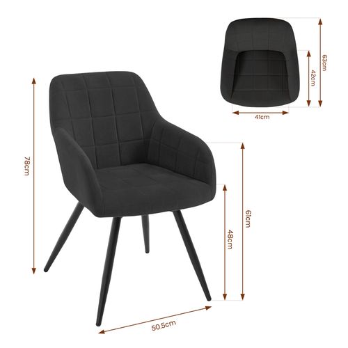 Lot De 2 Chaises Pivotantes Salle à Manger,fauteuil Salle à Manger,siège Rembourré En Velours,noir