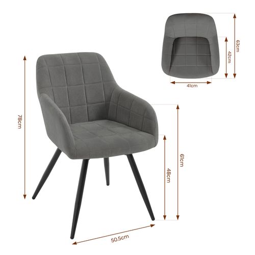 4 X Chaise Pivotante Salle à Manger,Fauteuil Salle à Manger,Siège Rembourré En Velours,Gris Foncé